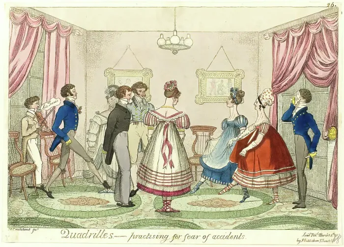 Framed Print : Quadrilles - Practising for Fear of Accidents, published March 24, 1817. Creator: Isaac Robert Cruikshank Framed Print : Quadrilles - Practising for Fear of Accidents, published March 24, 1817. Creator: Isaac Robert Cruikshank
