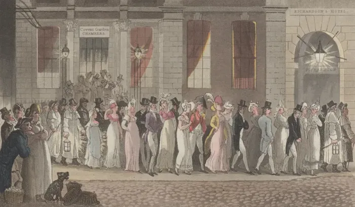 Framed Print : Quae Genus Committed, with a Riotous Dancing Party, to the Watch-House, from Framed Print : Quae Genus Committed, with a Riotous Dancing Party, to the Watch-House, from