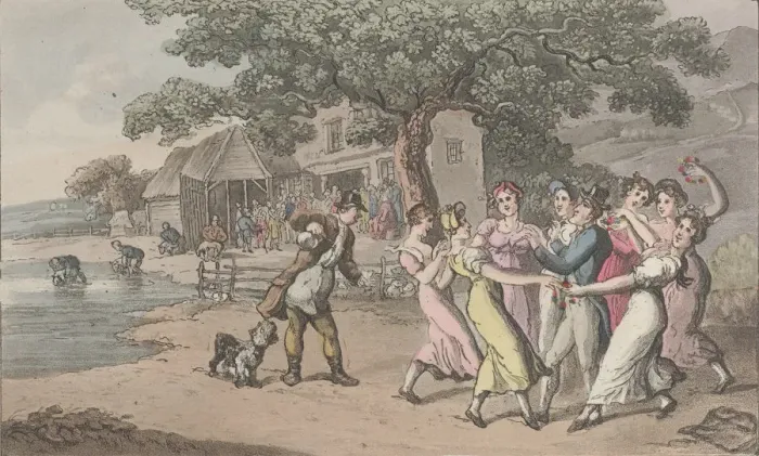 Framed Print : Quae Genus at a Sheep-shearing, from The History of Johnny Quae Genus, The Li Framed Print : Quae Genus at a Sheep-shearing, from The History of Johnny Quae Genus, The Li