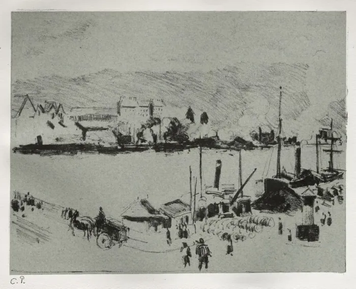 Framed Print : Quai Boieldieu in Rouen, c. 1896. Creator: Camille Pissarro (French, 1830-1903) Framed Print : Quai Boieldieu in Rouen, c. 1896. Creator: Camille Pissarro (French, 1830-1903)