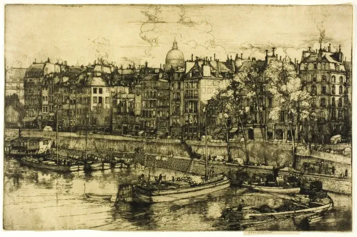 Framed Print : Quai des Grands Augustine, Paris, 1906. Creator: Donald Shaw MacLaughlan Framed Print : Quai des Grands Augustine, Paris, 1906. Creator: Donald Shaw MacLaughlan