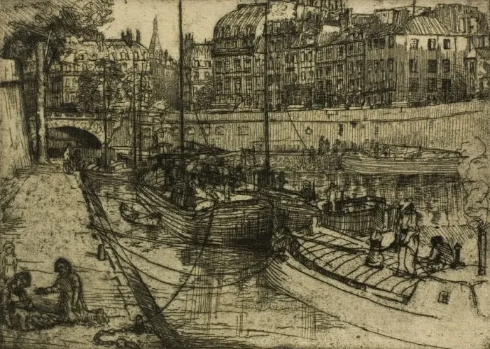 Framed Print : Quai des Grands Augustins, 1900. Creator: Donald Shaw MacLaughlan Framed Print : Quai des Grands Augustins, 1900. Creator: Donald Shaw MacLaughlan
