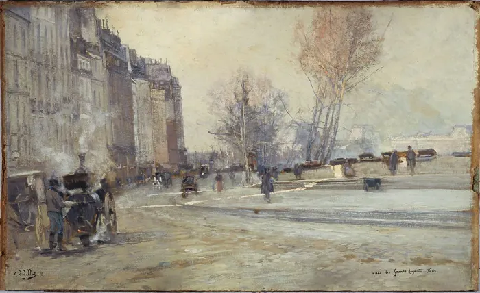 Framed Print : Quai des Grands Augustins, 1901. Creator: Eugene Louis Gillot Framed Print : Quai des Grands Augustins, 1901. Creator: Eugene Louis Gillot