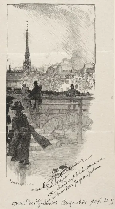 Framed Print : Quai des Grands Augustins. Creator: Auguste Louis Lepere (French, 1849-1918) Framed Print : Quai des Grands Augustins. Creator: Auguste Louis Lepere (French, 1849-1918)