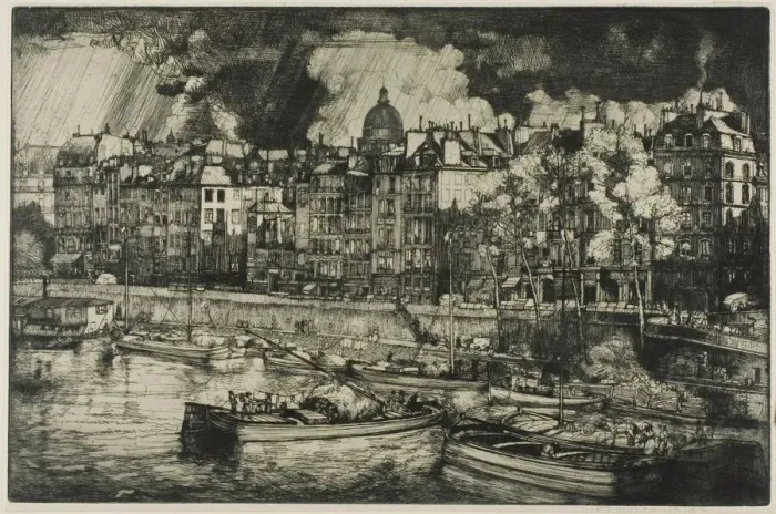 Framed Print : Quai des Grands Augustins, Paris, 1906. Creator: Donald Shaw MacLaughlan Framed Print : Quai des Grands Augustins, Paris, 1906. Creator: Donald Shaw MacLaughlan