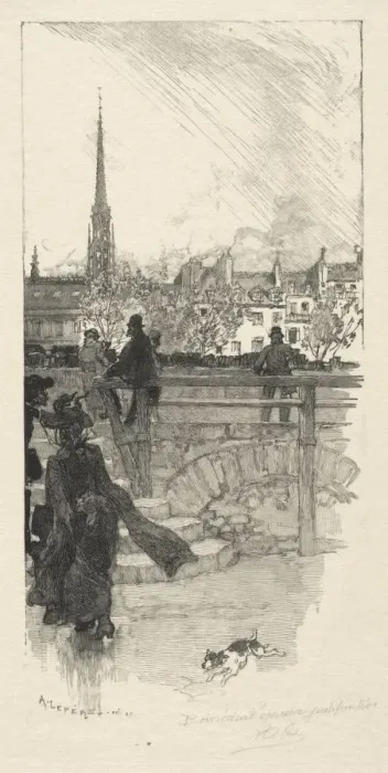 Framed Print : Quai des Grands Augustins, Paris. Creator: Auguste Louis Lepere (French, 1849-1918) Framed Print : Quai des Grands Augustins, Paris. Creator: Auguste Louis Lepere (French, 1849-1918)