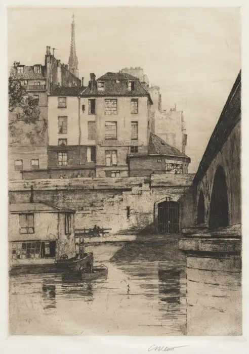 Framed Print : Quai des Orfevres, Paris, 1886. Creator: Charles Adams Platt (American, 1861-1933) Framed Print : Quai des Orfevres, Paris, 1886. Creator: Charles Adams Platt (American, 1861-1933)