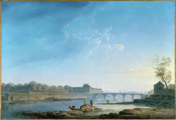 Framed Print : Quai des Tuileries, Pont-Royal, La Grenouillere, c1780. Creator: Alexandre Jean Noel Framed Print : Quai des Tuileries, Pont-Royal, La Grenouillere, c1780. Creator: Alexandre Jean Noel