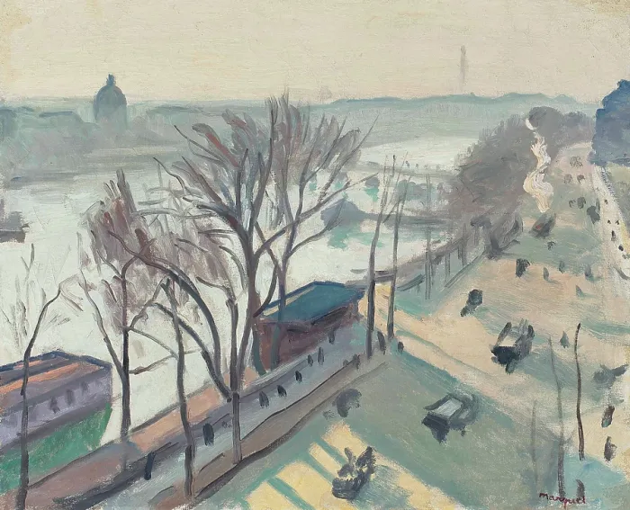 Framed Print : Quai du Louvre, soleil pale, 1906. Creator: Marquet, Pierre-Albert (1875-1947) Framed Print : Quai du Louvre, soleil pale, 1906. Creator: Marquet, Pierre-Albert (1875-1947)