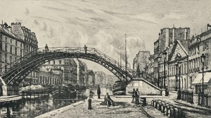Framed Print : Quai de Jemmapes, 1915. Artist: Lucien Gautier Framed Print : Quai de Jemmapes, 1915. Artist: Lucien Gautier