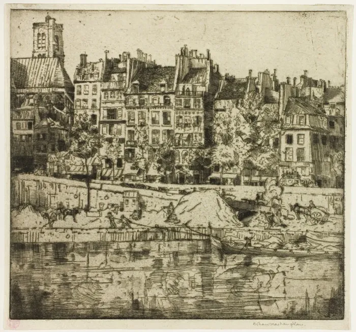 Framed Print : Quai de l Hotel de Ville, Paris, 1900. Creator: Donald Shaw MacLaughlan