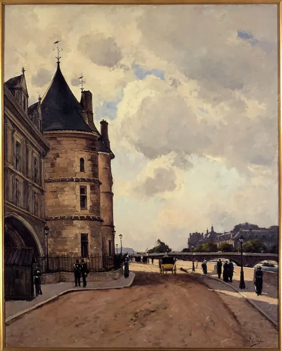 Framed Print : Quai de l'Horloge, c1882. Creator: Paul Lecomte Framed Print : Quai de l'Horloge, c1882. Creator: Paul Lecomte