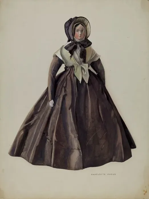 Framed Print : Quaker Costume Doll, 1935 / 1942. Creator: Charlotte Angus Framed Print : Quaker Costume Doll, 1935 / 1942. Creator: Charlotte Angus