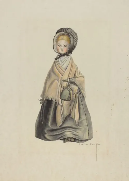 Framed Print : Quaker Doll, 1935 / 1942. Creator: Bertha Semple Framed Print : Quaker Doll, 1935 / 1942. Creator: Bertha Semple