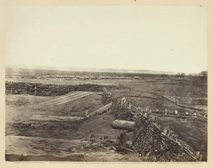 Framed Print : Quaker Guns, Centreville, Virginia, March 1862. Creators: Barnard & Gibson, George N Framed Print : Quaker Guns, Centreville, Virginia, March 1862. Creators: Barnard & Gibson, George N
