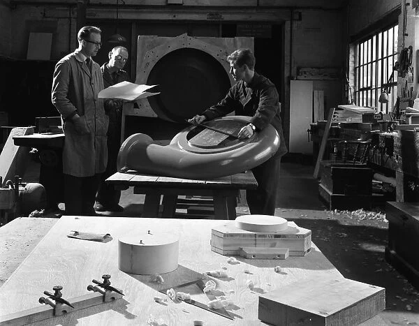 Quality checking a casting for a pump, Rotherham, South Yorkshire, 1963