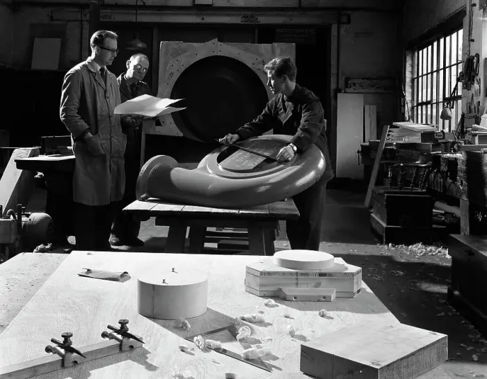 Framed Print : Quality checking a casting for a pump, Rotherham, South Yorkshire, 1963 Framed Print : Quality checking a casting for a pump, Rotherham, South Yorkshire, 1963