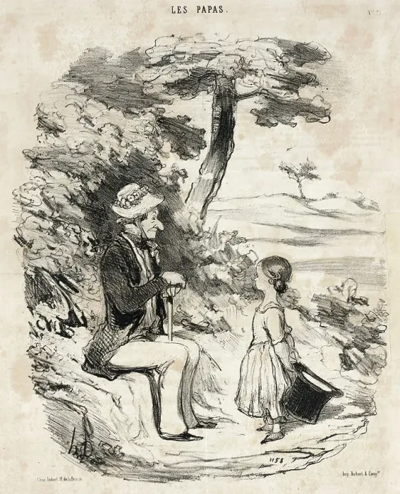 Framed Print : Quand on a un père farceur, 1848. Creator: Honore Daumier Framed Print : Quand on a un père farceur, 1848. Creator: Honore Daumier