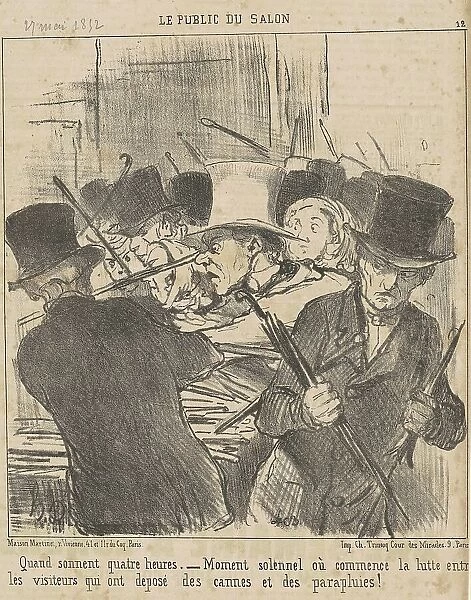 Quand sonnent quatre heures, 19th century. Creator: Honore Daumier