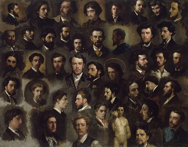 Quarante-trois portraits de peintres de l'atelier Gleyre, between 1856 and 1868. Creator: Unknown