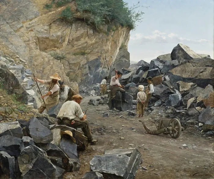 Framed Print : In the Quarry. Motif from Switzerland, 1886. Creator: Axel Jungstedt Framed Print : In the Quarry. Motif from Switzerland, 1886. Creator: Axel Jungstedt