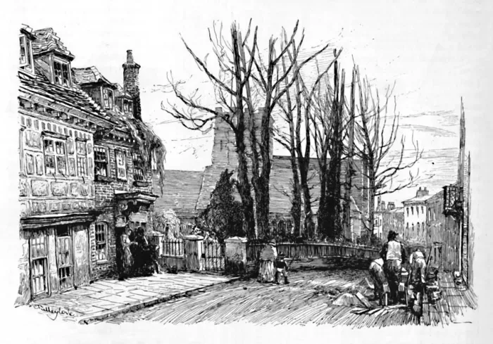 Framed Print : Quarry Street, with St. Mary s, 1886. Artist: John Fulleylove Framed Print : Quarry Street, with St. Mary s, 1886. Artist: John Fulleylove