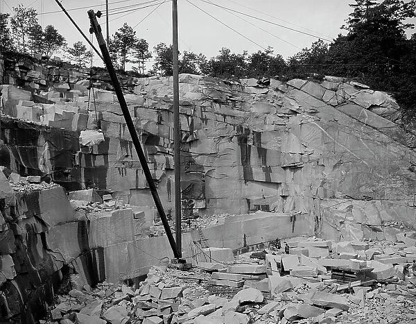 Quarrying, a New England granite quarry, c1908. Creator: Unknown