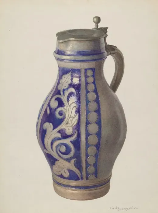 Framed Print : Three Quart Beer Pitcher, c. 1940. Creator: Carl Buergerniss Framed Print : Three Quart Beer Pitcher, c. 1940. Creator: Carl Buergerniss
