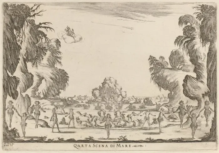 Framed Print : Quarta Scena di Mare, 1637. Creator: Stefano della Bella Framed Print : Quarta Scena di Mare, 1637. Creator: Stefano della Bella
