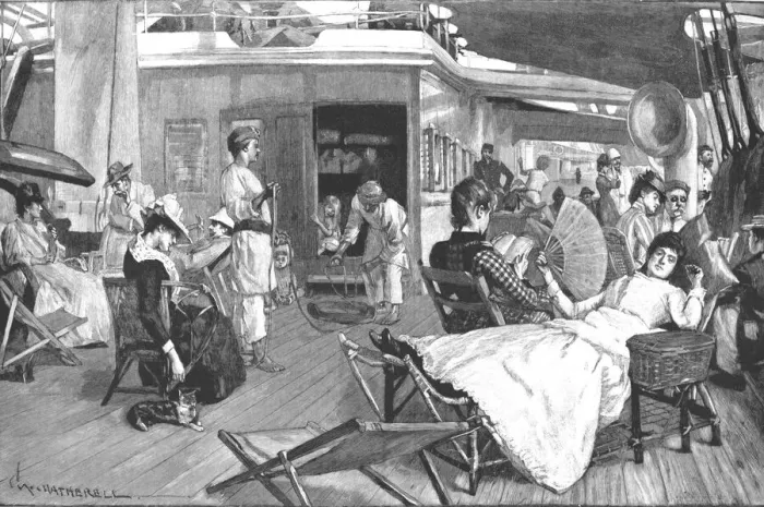 Framed Print : The Quarter Deck of a P and O Steamer, 1888. Creator: Unknown Framed Print : The Quarter Deck of a P and O Steamer, 1888. Creator: Unknown