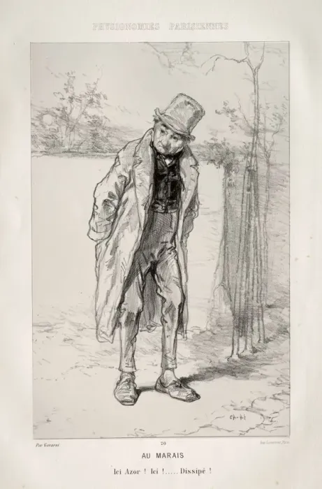 Framed Print : In the Quarter of the Marais. Creator: Paul Gavarni (French, 1804-1866) Framed Print : In the Quarter of the Marais. Creator: Paul Gavarni (French, 1804-1866)