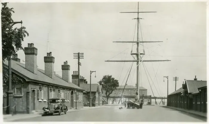 Framed Print : The quarterdeck, Royal Navy training establishment, Shotley, Suffolk, 1936