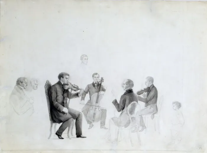 Framed Print : Quartet, 1840s Framed Print : Quartet, 1840s