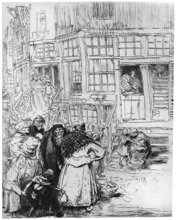Framed Print : Quartier Juif a Amsterdam, c1870-1910 (1924). Artist: Auguste Lepere Framed Print : Quartier Juif a Amsterdam, c1870-1910 (1924). Artist: Auguste Lepere