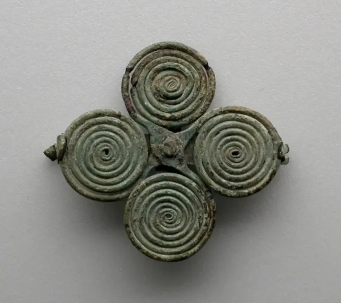 Framed Print : Quatrefoil spiral fibula (garment pin), 7th century BCE. Creator: Unknown Framed Print : Quatrefoil spiral fibula (garment pin), 7th century BCE. Creator: Unknown