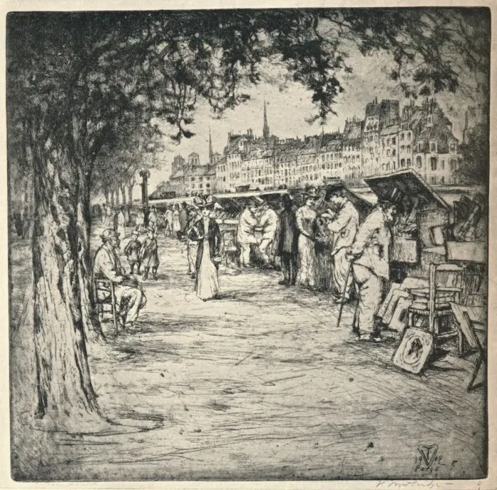 Framed Print : Along the Quay, 1915. Artist: Vaughan Trowbridge Framed Print : Along the Quay, 1915. Artist: Vaughan Trowbridge