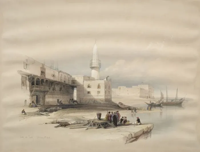 Framed Print : Quay at Suez, 1839. Creator: David Roberts (British, 1796-1864) Framed Print : Quay at Suez, 1839. Creator: David Roberts (British, 1796-1864)