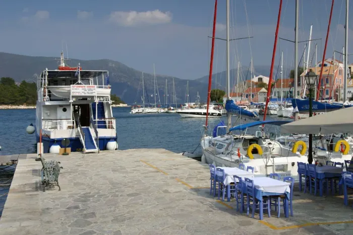 Framed Print : Quayside, Fiskardo, Kefalonia, Greece Framed Print : Quayside, Fiskardo, Kefalonia, Greece
