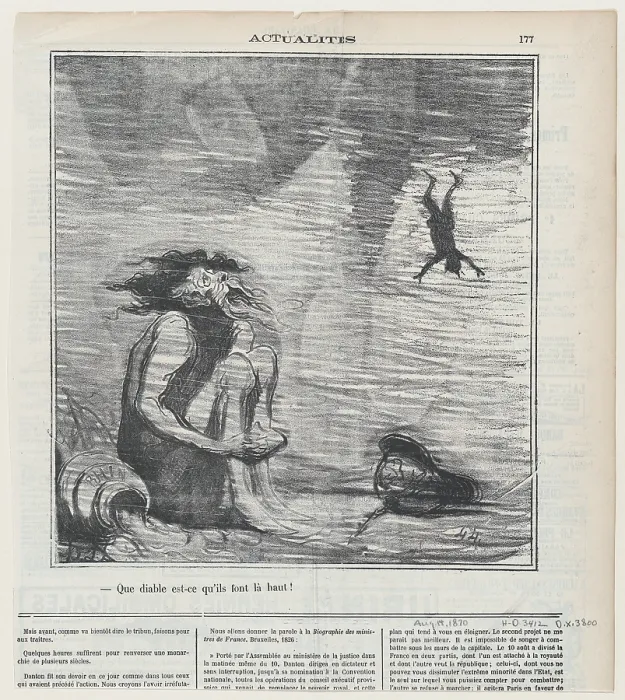 Framed Print : Que diable est-ce qu'ils font la haut?, 1870. Creator: Honore Daumier. Que diable est-ce qu'ils font la haut?, 1870. Creator: Honore Daumier Framed Print : Que diable est-ce qu'ils font la haut?, 1870. Creator: Honore Daumier. Que diable est-ce qu'ils font la haut?, 1870. Creator: Honore Daumier