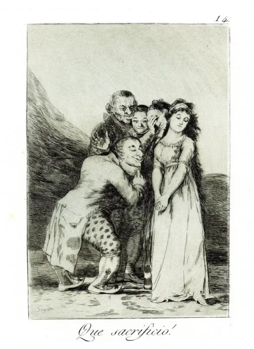 Framed Print : Que sacrificio! (What a Sacrifice!). (Capricho No 14), 1797-1798. Artist: Goya, Francisco, de (1746-1828)