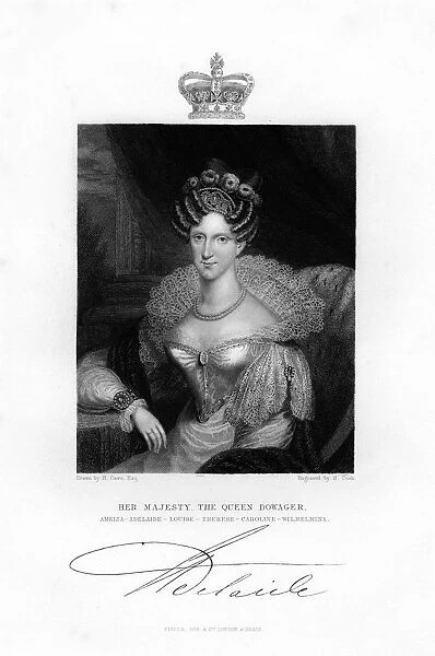 Queen Adelaide, the Queen consort, 19th century. Artist: H Cook