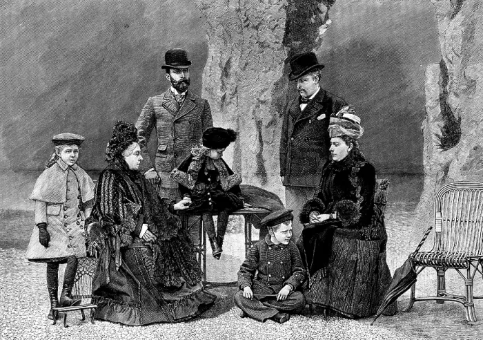 Framed Print : The Queen at Aix-Les-Bains: the Royal Family at the entrance of the Grotto, 1890. Creator: Unknown Framed Print : The Queen at Aix-Les-Bains: the Royal Family at the entrance of the Grotto, 1890. Creator: Unknown