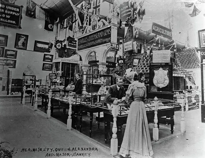 Framed Print : Queen Alexandra and Major Sankey at Franco-British Exhibition, London, 1908. Creator: Unknown Framed Print : Queen Alexandra and Major Sankey at Franco-British Exhibition, London, 1908. Creator: Unknown