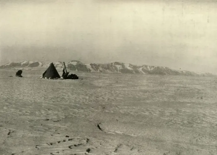 Framed Print : The Queen Alexandra Range Photographed on the way down the Glacier, c1908, (1909) Framed Print : The Queen Alexandra Range Photographed on the way down the Glacier, c1908, (1909)