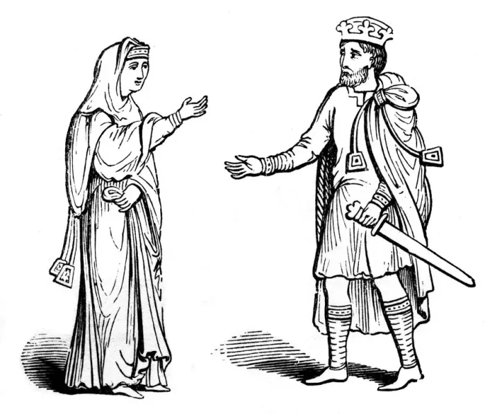 Framed Print : Queen Alfgyfe and King Canute, 11th century, (1910) Framed Print : Queen Alfgyfe and King Canute, 11th century, (1910)