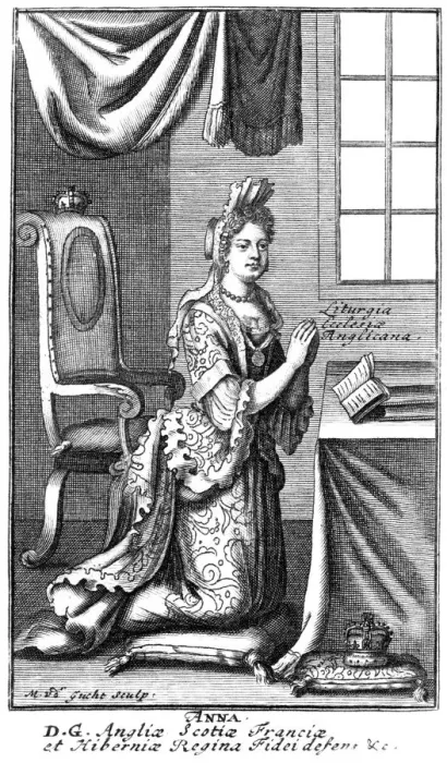 Framed Print : Queen Anne (1665-1714). Artist: Gucht Framed Print : Queen Anne (1665-1714). Artist: Gucht