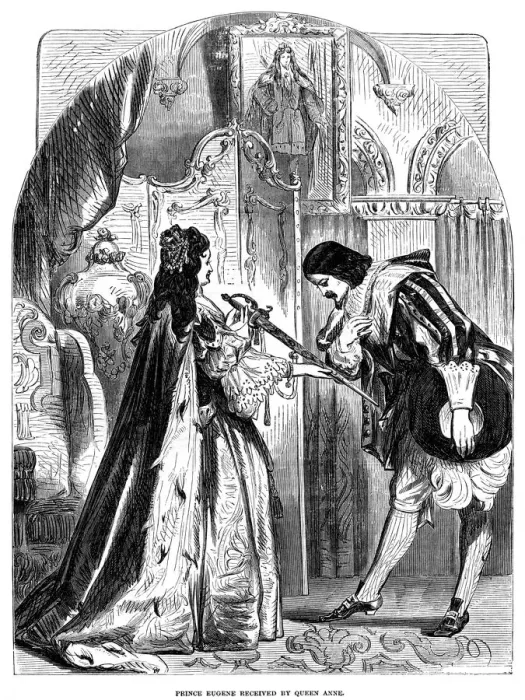 Framed Print : Queen Anne (1665-1714) receiving Prince Eugene (1663-1736) of Austria Framed Print : Queen Anne (1665-1714) receiving Prince Eugene (1663-1736) of Austria