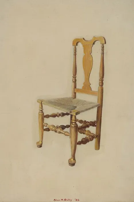 Framed Print : Queen Anne Side Chair, 1936. Creator: Alvin M Gully Framed Print : Queen Anne Side Chair, 1936. Creator: Alvin M Gully