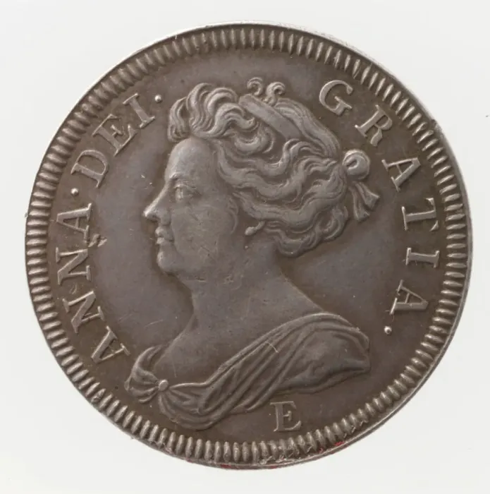 Framed Print : Queen Anne proof shilling, 1707. Creator: John Croker Framed Print : Queen Anne proof shilling, 1707. Creator: John Croker