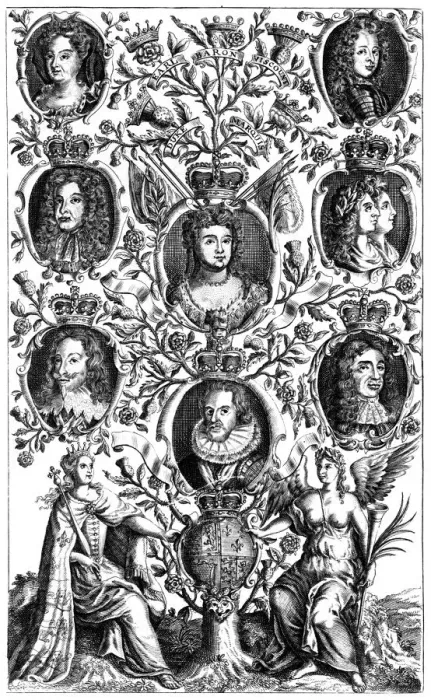 Framed Print : Queen Annes (1665-1714) family tree Framed Print : Queen Annes (1665-1714) family tree